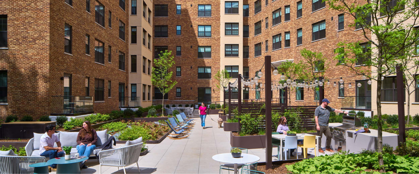 Harvard Hall Apartments Courtyard - Featured Image